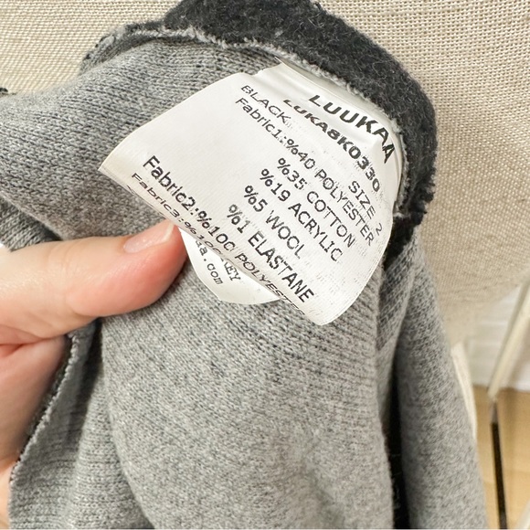 LUUKAA Wool Hooded Poncho Top Size 10 - Picture 4 of 5